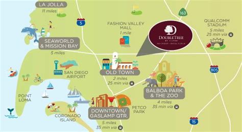 Local Area Attractions Map Picture Of Doubletree By Hilton Hotel San