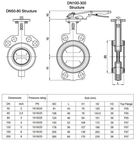 Butterfly Valve Wafer Type Dimensions Butterfly Valve Wafer