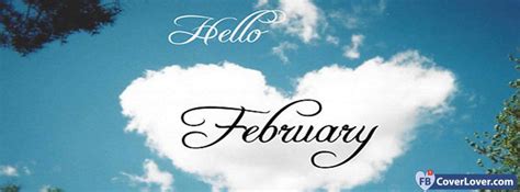 Hello February Cloud Heart Shaped Cover Photos For Facebook
