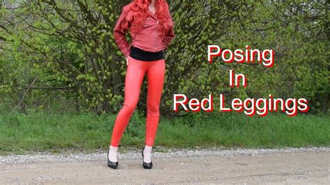 Clipspool Posing In Red Leggings