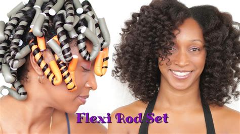 Flexi Rod Set On Stretched Natural Hair Youtube