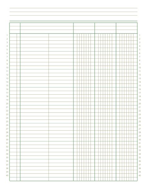Printable Ledger Paper The General Ledger Template Sets Out The Layout And Style Of The