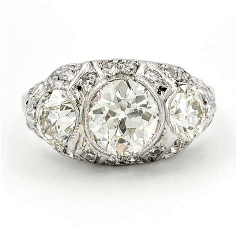 Vintage Platinum Engagement Ring With 101 Carat Old European Cut