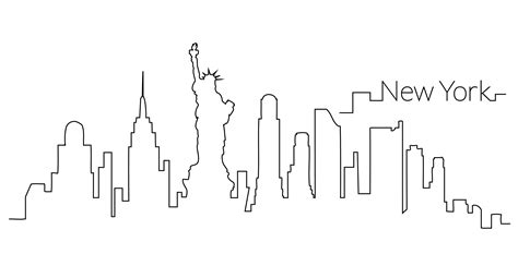 Manhattan skyline drawing free download on clipartmag. Nice city skyline outline illustration of New York, New ...