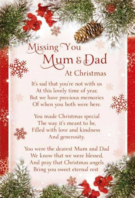 Missing You Mum And Dad At Christmas