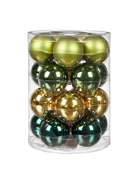 John Lewis And Partners Emerald Glass Baubles Tub Of 20 Greenmulti
