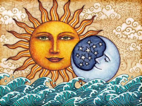 Sun Moon Celestial Art Print Signed By Artist Dan Morris