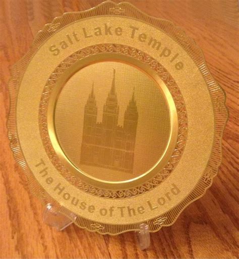 Polished Brass Engraved Plate Salt Lake City Temple Salt Lake City
