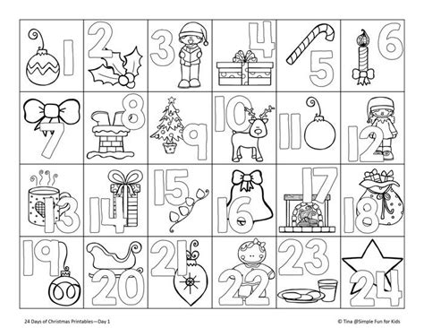 Such calendars are useful for people who have many events to keep track of order the calendar pages beginning with january 1. Christmas Countdown Day 1: Advent Calendar Coloring Page ...