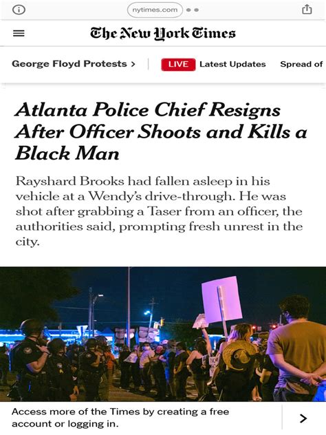 Atlanta Police Chief Resigns After Officer Shoots And Kills A Black Man Pdf