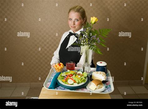 Hotel Room Service Waiter Stock Photo Alamy