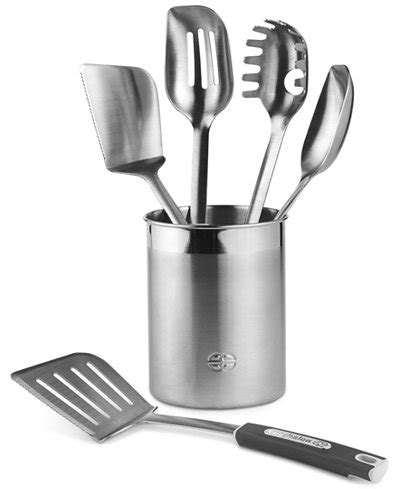 Vremi 5 piece bamboo cooking utensils set. Calphalon 6 Piece Stainless Steel Kitchen Utensil Set ...