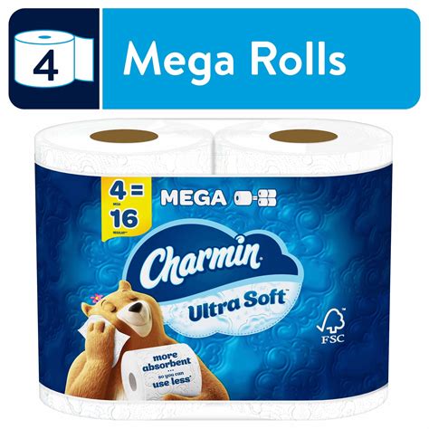 Charmin Ultra Soft Toilet Paper 4 Mega Rolls