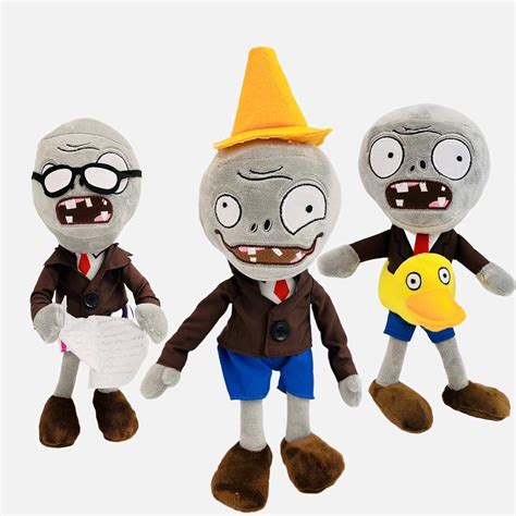 Buy 3pcs Plants Vs Zombies Plush Toys Zombie Setsducky Zombie Newspaper Zombie And Conehead