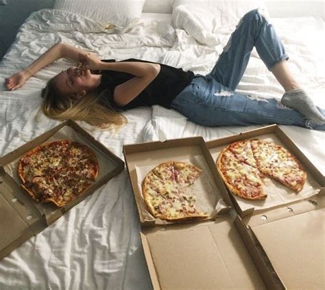 On The Bed Food Pepperoni Pizza Cheese