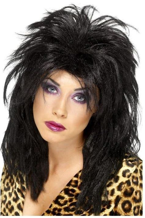 80s popstar wig black fever sexyshoes 1980s fancy dress fancy dress wigs punk rocker
