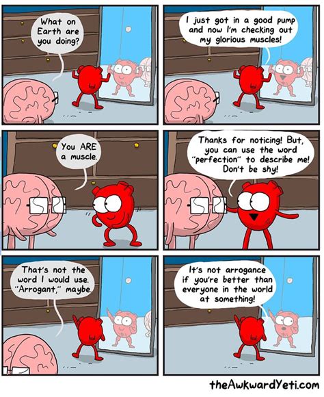 pin by shannon l rolph on the awkward yeti awkward yeti heart vs brain heart and brain comic
