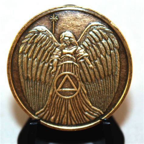 Guardian Angel Aa Bronze Recovery Medallion Sobriety Coins