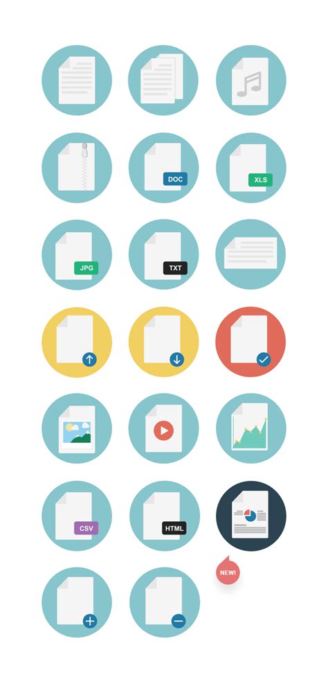 10 Flat Filedocument Type Icon Sets For Free Download 365 Web Resources