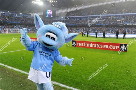 Manchester City Mascot Moonbeam Poses Front Editorial Stock Photo
