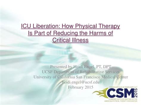 Ppt Icu Liberation How Physical Therapy Is Part Of Reducing The