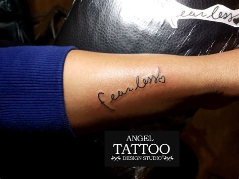 All of our products are authentic and official from the licensed manufacturer. Fearless tattoo | Fearless tattoo, Angel tattoo designs, Arm tattoos for guys