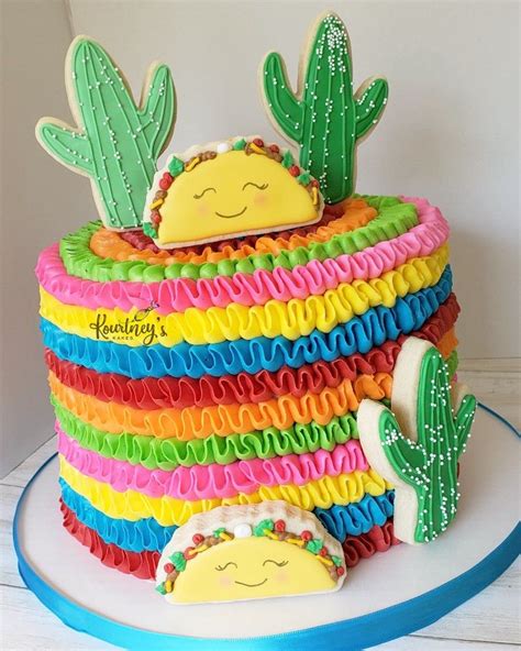 Taco Twosday In 2020 Twin Birthday Cakes Mexican Themed Cakes