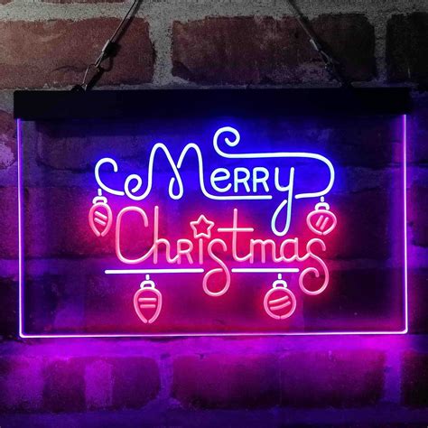 Merry Christmas Light Decoration Dual Color Led Neon Sign Etsy