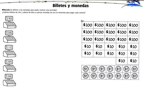 Ejercicios De Monedas Y Billetes Preescolar Y Primaria Alumno On