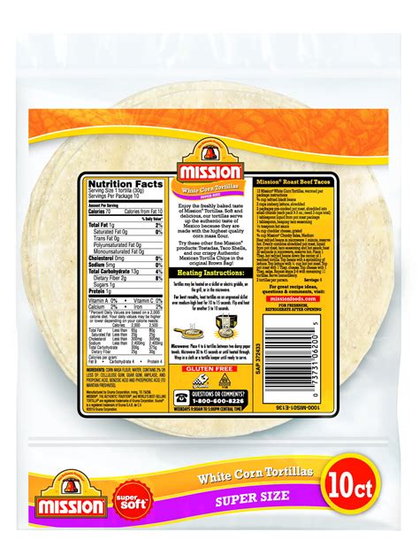 33 corn tortilla nutrition label labels database 2020