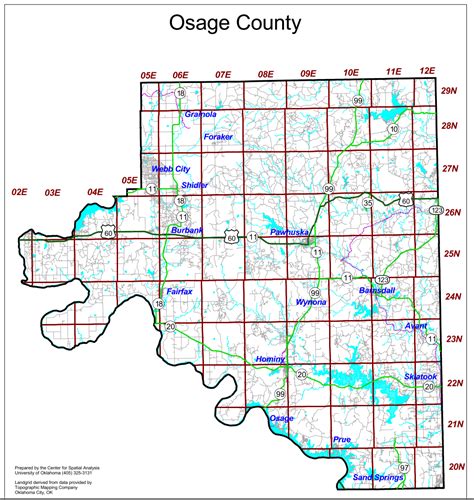 Osage County Ok Map Map Of West