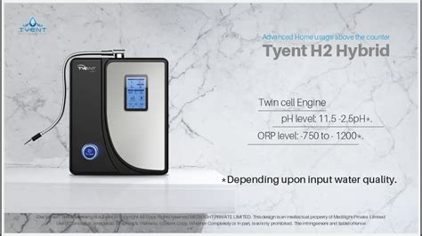 Tyent H2 Hybrid Combination Of Water Ionizer And Hydrogen Generator