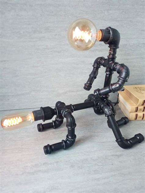 Pipeman Desk Lamp Robot Lamp Home Décor T For Him Edison Etsy