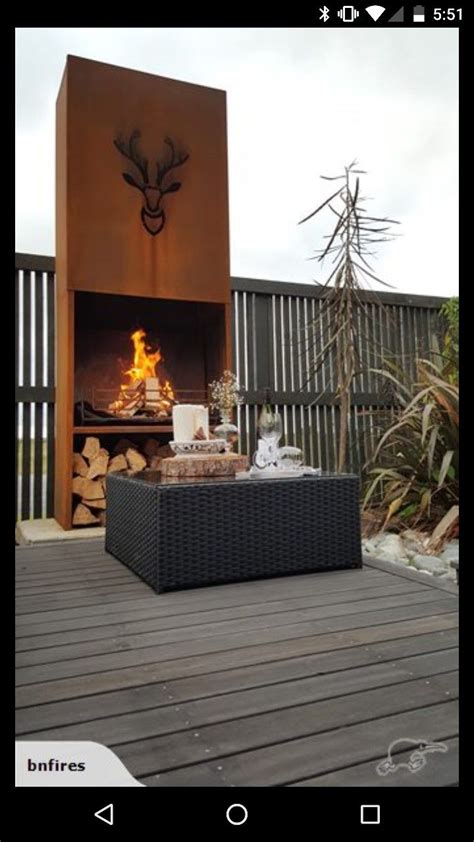 Corten Steel Modern Outdoor Fireplace Metal Fireplace Outdoor