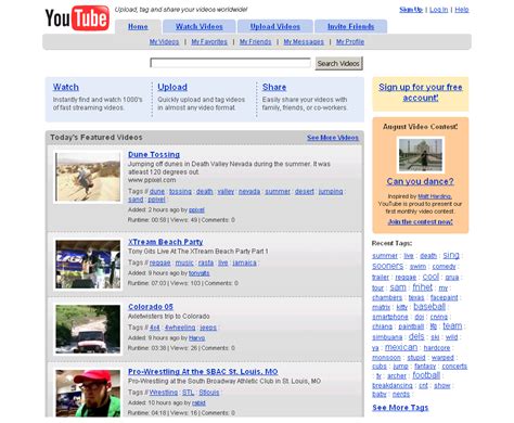 18 Years Of Youtube Website Design History 39 Images Version Museum