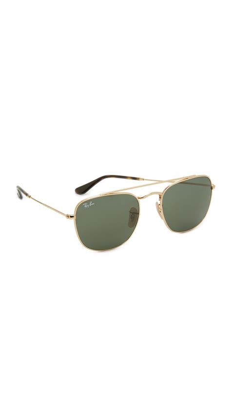 Lyst Ray Ban Square Aviator Sunglasses In Green Save 2