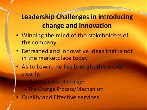 Leading Innovation And Change Presentation