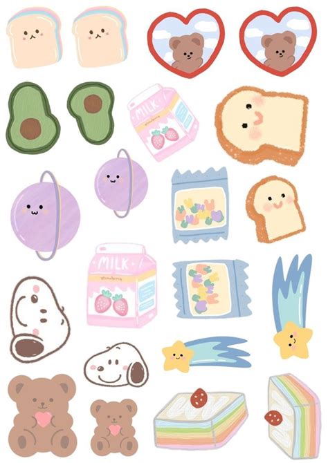 Aesthetic Sticker Pack Template Korean Printable Aesthetic Stickers Hot Sex Picture