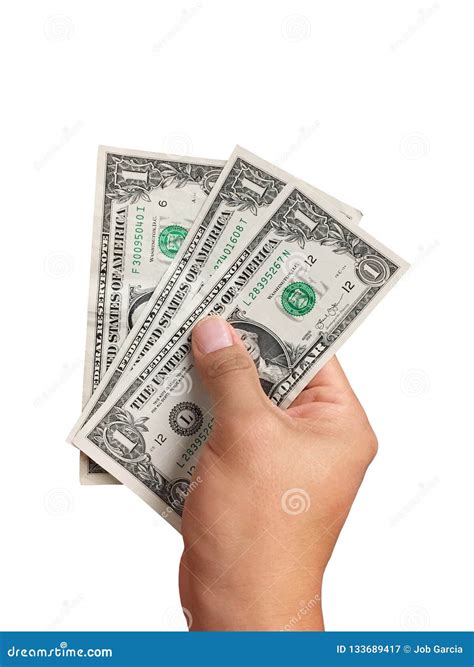 Hand Holding Dollar Bills On White Background Stock Image Image Of Banking Finance