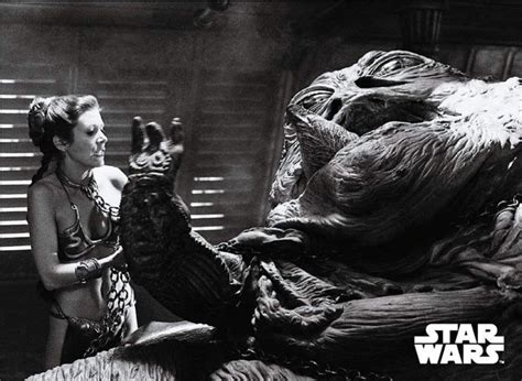 Leia Strangles Jabba Rotj 01 Leia Lobby Cards Behind The Scenes