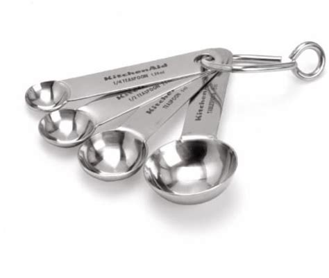 Kitchenaid Stainless Steel Measuring Spoon Set Silver 4 Piece Kroger