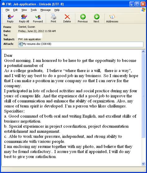 The email must contain your cover letter, either in if you decide to attach your cover letter separately to the email, always write a short message in the body of the email introducing yourself and giving the. INCA Internet's Emergency Response Team's official blog ...