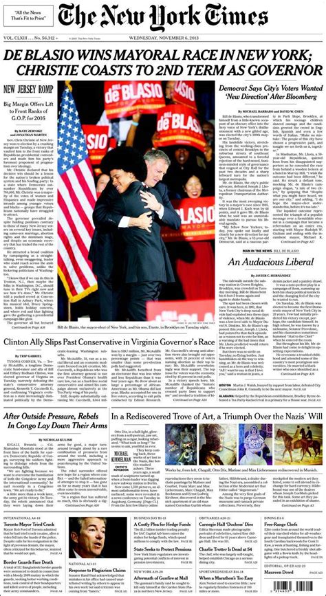Newspaper New York Times Usa Newspapers In Usa Wednesdays Edition