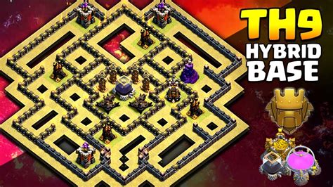 This town hall 9 base with bomb tower is done after clash of clans new. TH9 Hybrid Base 2017 - EPIC NEW TOWN HALL 9 FARMING/TROPHY ...