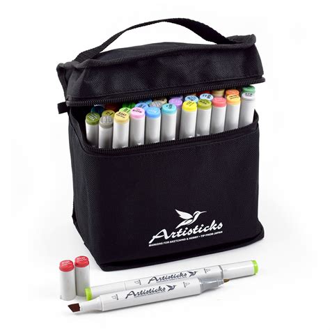 Купить профессиональные двусторонние спиртовые маркеры Artisticks® ARS 101-48 BAG