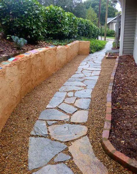 Flagstone And Gravel Walkway Ideas