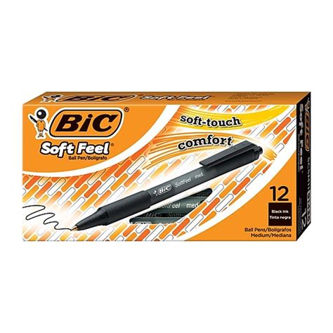 Bic Soft Feel Retractable Ballpoint Pen Medium Point 10mm Black Ink