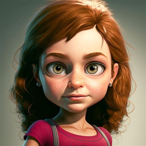 Premium Ai Image A Cartoon Character With Red Hair And Big Eyes