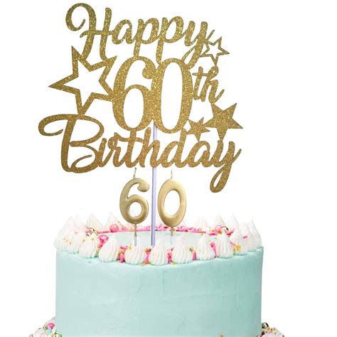buy happy 60th birthday cake topper gold glittery 60th birthday cake topper 60th birthday