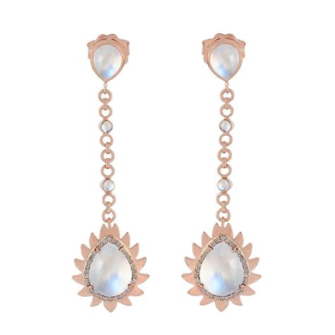 Sophisticated Faceted Moonstone Earring At Stdibs